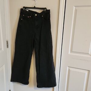 Gap High Rise Stride Black Wide-Leg Women Jeans Size 31 12R